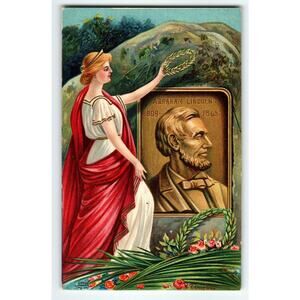 Abraham Lincoln Lovely Lady Liberty Memorial President Political 1900's Germany